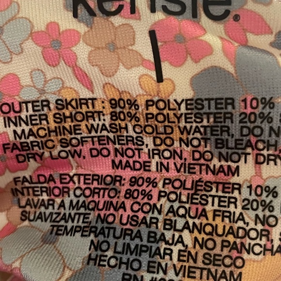 NWOT La Blanka Swim suit floral / Skort Bottom/ Bikini Top yellow size 16 - Picture 5 of 7